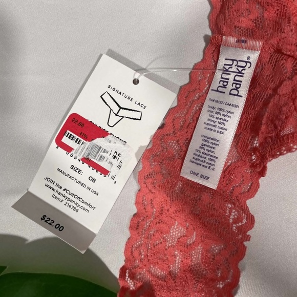 NWT $44 2pc Hanky Panky [ O/S ] Lace Low Rise‎ Thong in Desert Rose & Coral - Picture 13 of 13